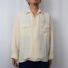 画像2: EQUIPMENT FRANCE製 シルク オープンカラーシャツ M (2)