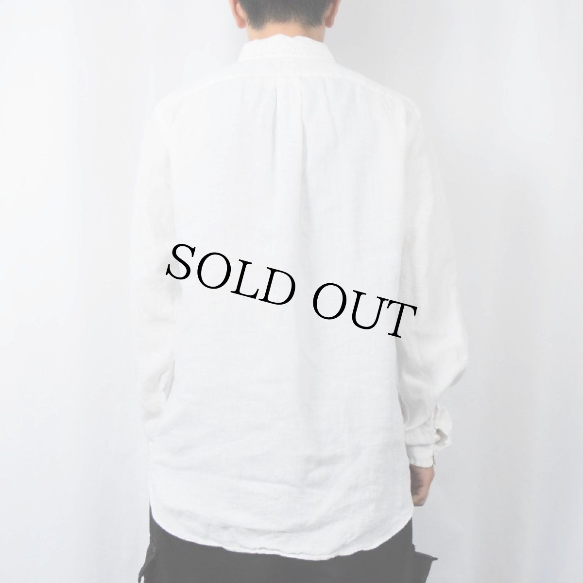 画像3: Ralph Lauren "CLASSIC FIT" ロゴ刺繍 リネン ボタンダウンシャツ M (3)