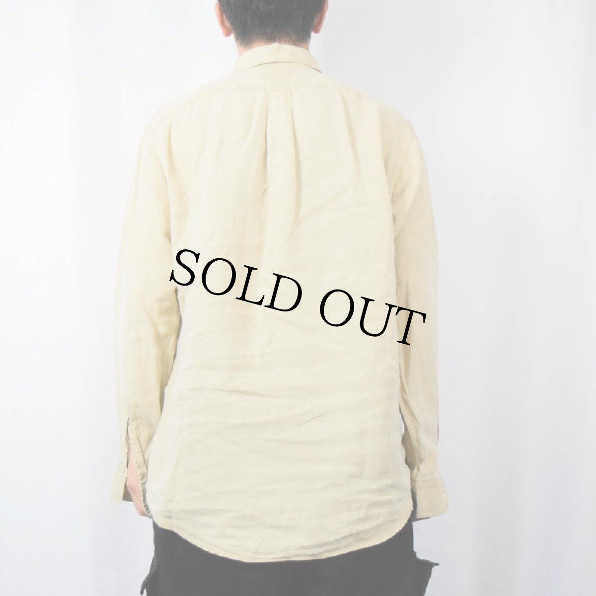 画像3: POLO Ralph Lauren "ELLINGTON" ロゴ刺繍 リネン ボタンダウンシャツ M (3)