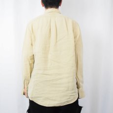 画像3: POLO Ralph Lauren "ELLINGTON" ロゴ刺繍 リネン ボタンダウンシャツ M (3)