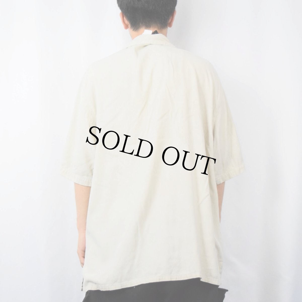 画像3: Zegara クロスパターン シルクオープンカラーシャツ L (3)