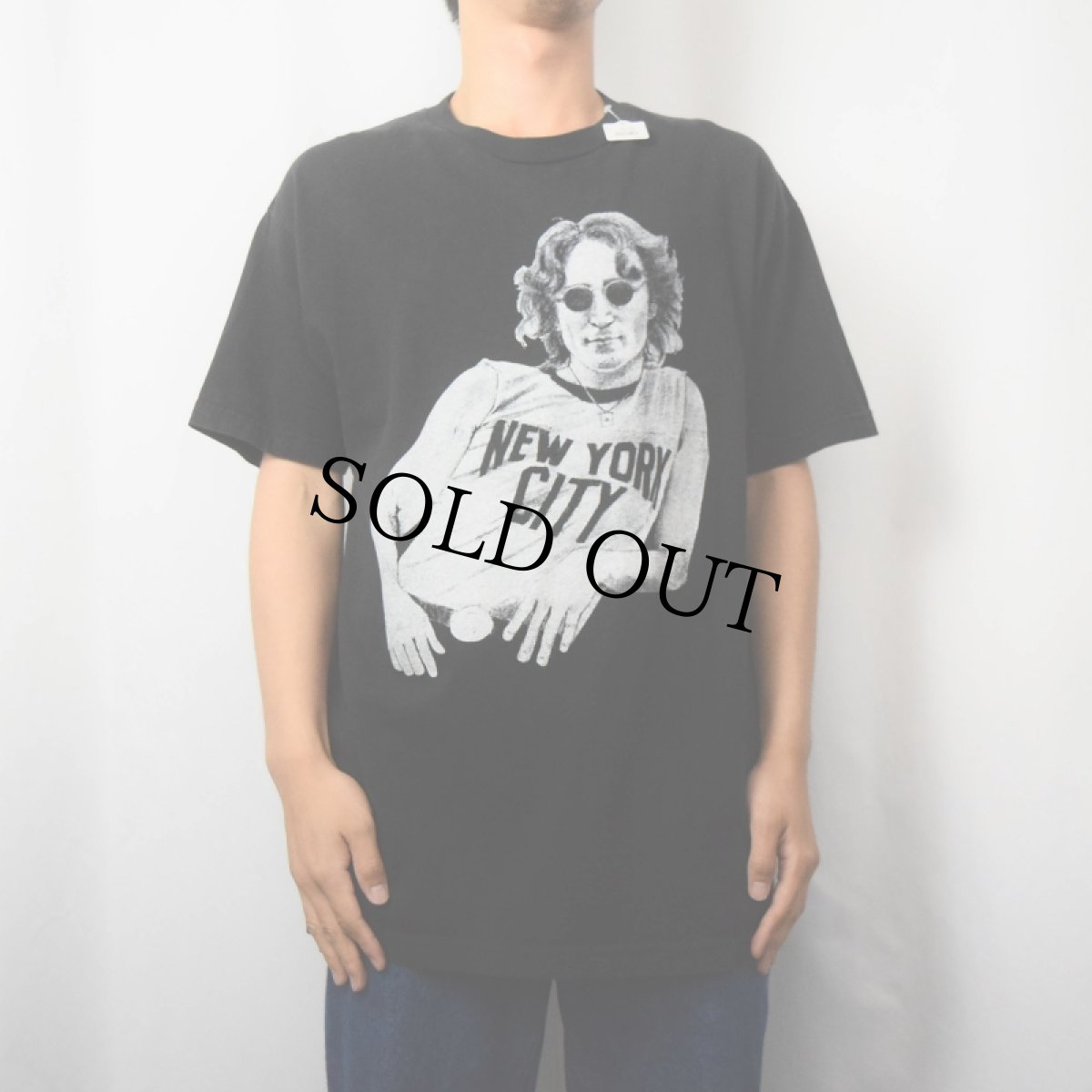 画像2: 2000's JOHN LENNON ミュージシャンプリントTシャツ BLACK L (2)