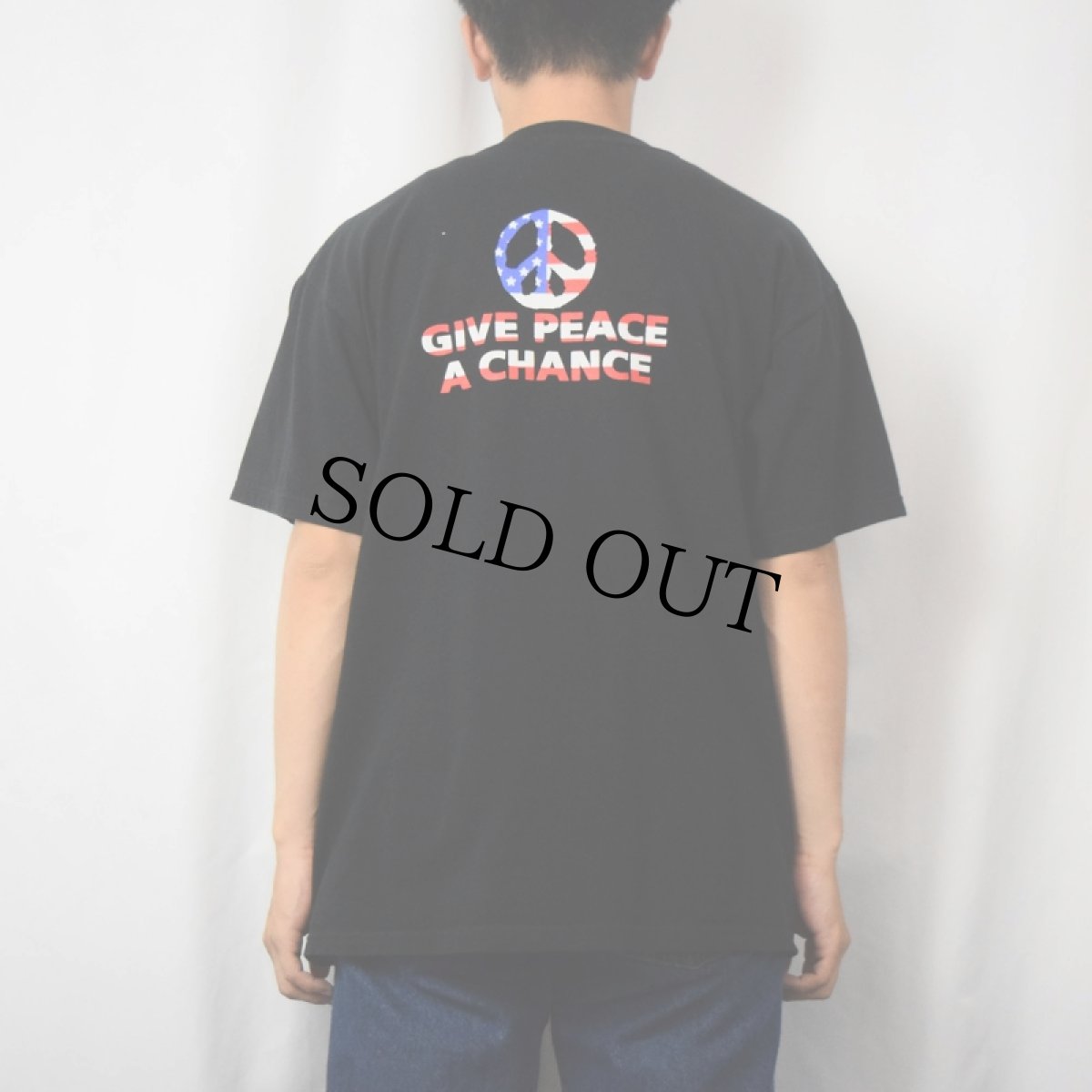 画像3: 2000's JOHN LENNON ピースマーク ミュージシャンプリントTシャツ BLACK L (3)