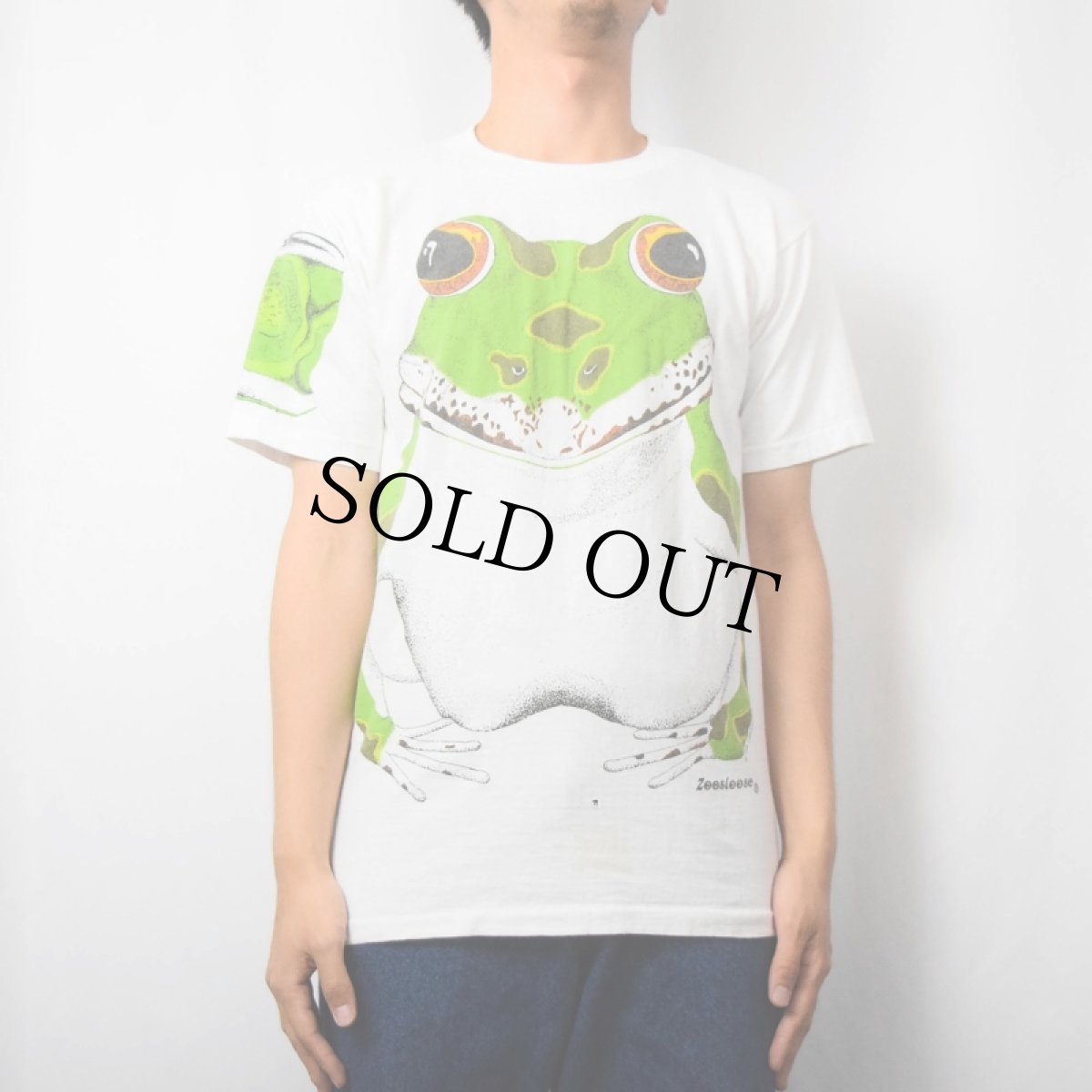 画像3: 80's Zoosloose "LEOPARD FROG" カエルプリントTシャツ M (3)