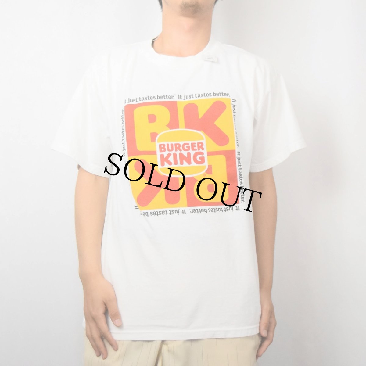 画像2: BURGER KING "It just taste better." ハンバーガーショップ ロゴプリントTシャツ L (2)
