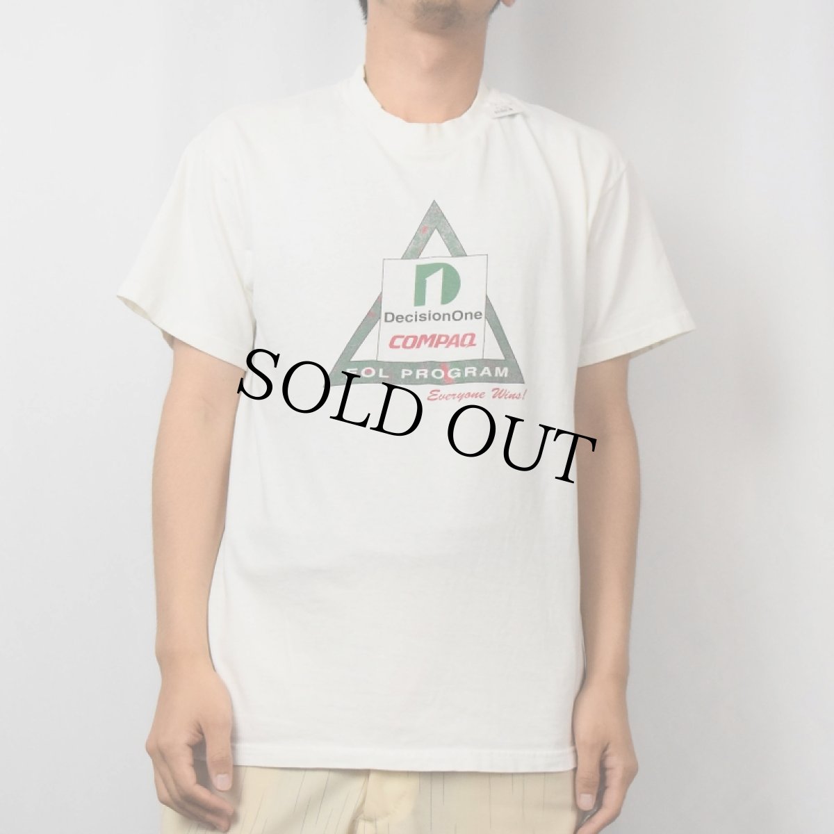 画像2: 90's COMPAQ USA製 "DecisionOne" IT企業プリントTシャツ M (2)