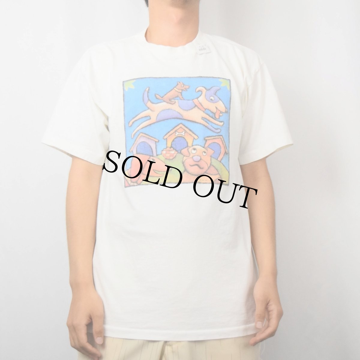 画像2: 90's Hallmark USA製 犬イラストプリントTシャツ L (2)