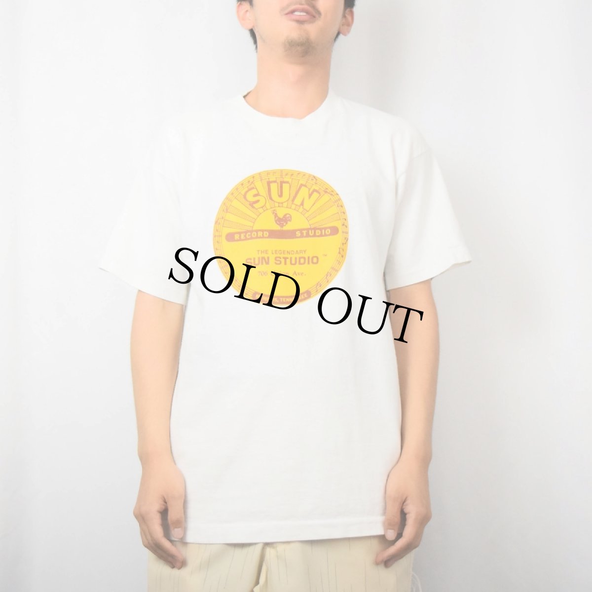 画像2: 90's SUN RECORDS USA製 レコードレーベル プリントTシャツ L (2)