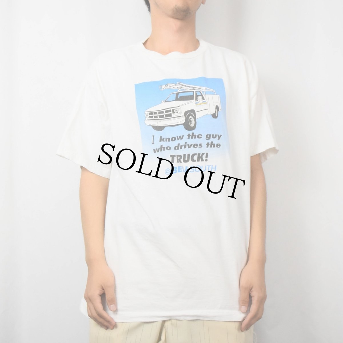 画像2: 90's "BELLSOUTH" トラックプリントTシャツ XL (2)