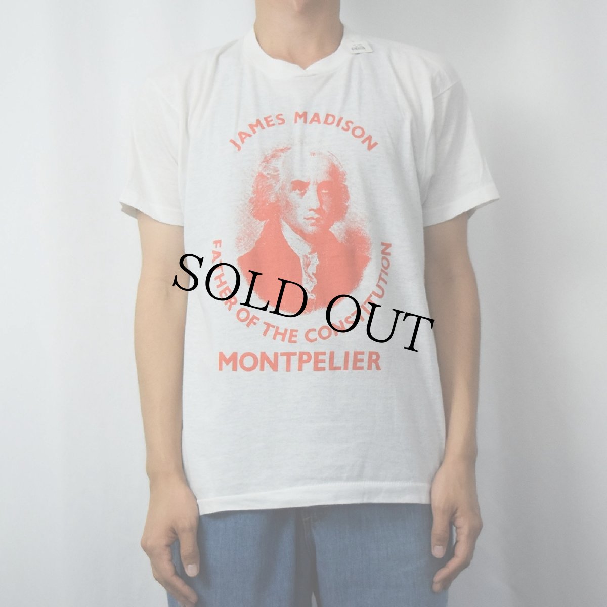 画像2: 80's JAMES MADISON USA製 アメリカ元大統領プリントTシャツ L (2)
