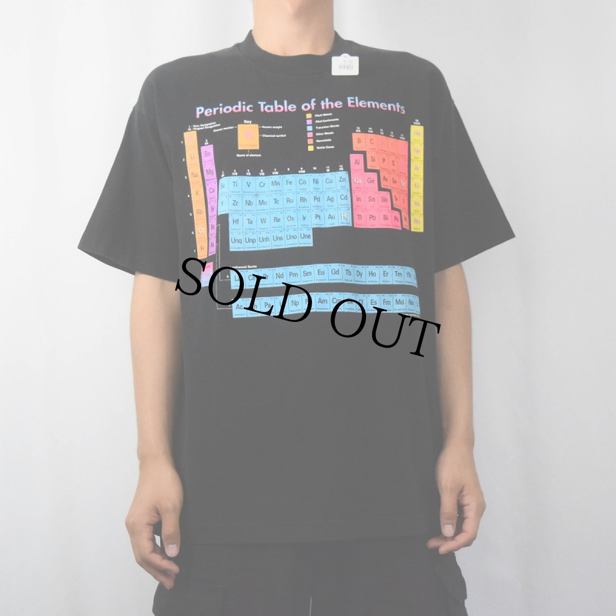 画像2: 90's "Periodic Table of the Elements" 周期表プリントTシャツ BLACK L (2)