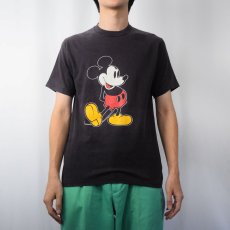 画像2: 80〜90's Disney MICKEY MOUSE USA製 キャラクタープリントTシャツ BLACK M (2)