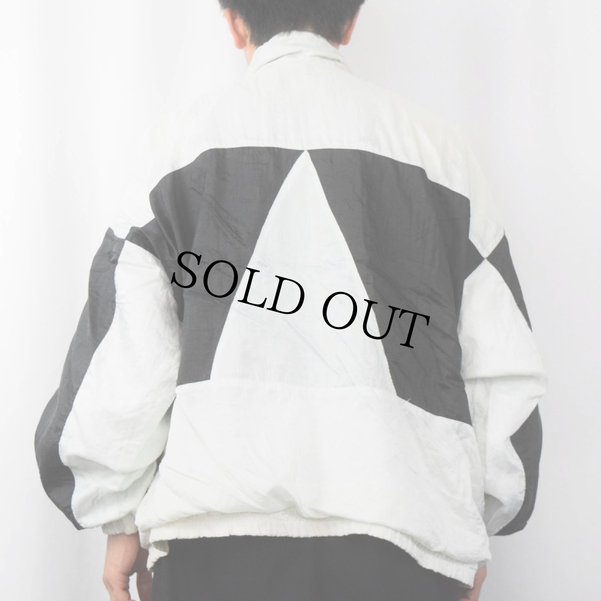 画像3: 80's KUMA SPORT 切り替えデザイン ナイロンジップジャケット 2X (3)