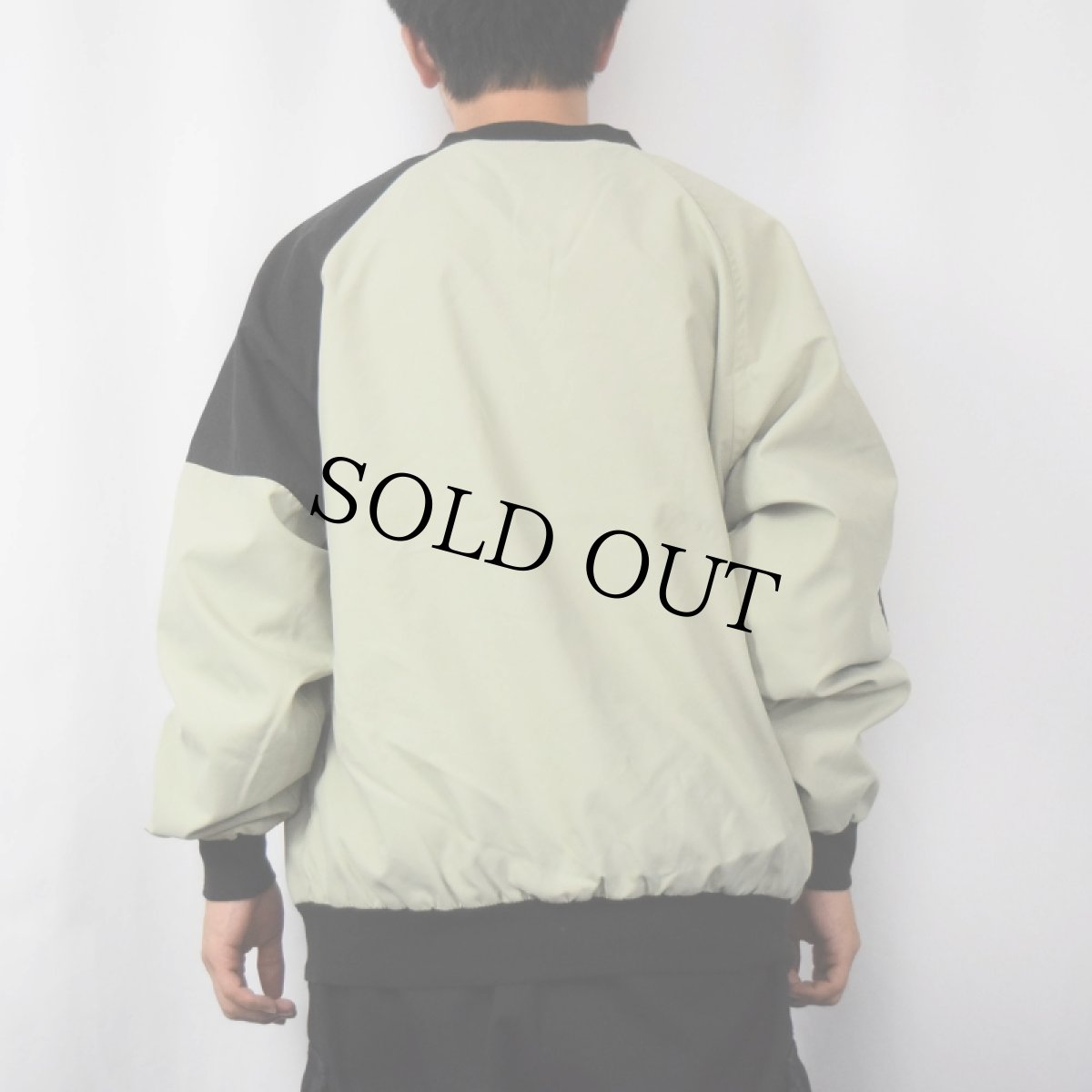 画像3: KITTRELL 切り替えデザイン Vネック ポリエステルプルオーバー L (3)