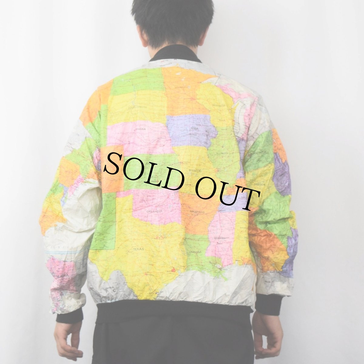 画像3: 90's 世界地図柄 ペーパージャケット XL (3)