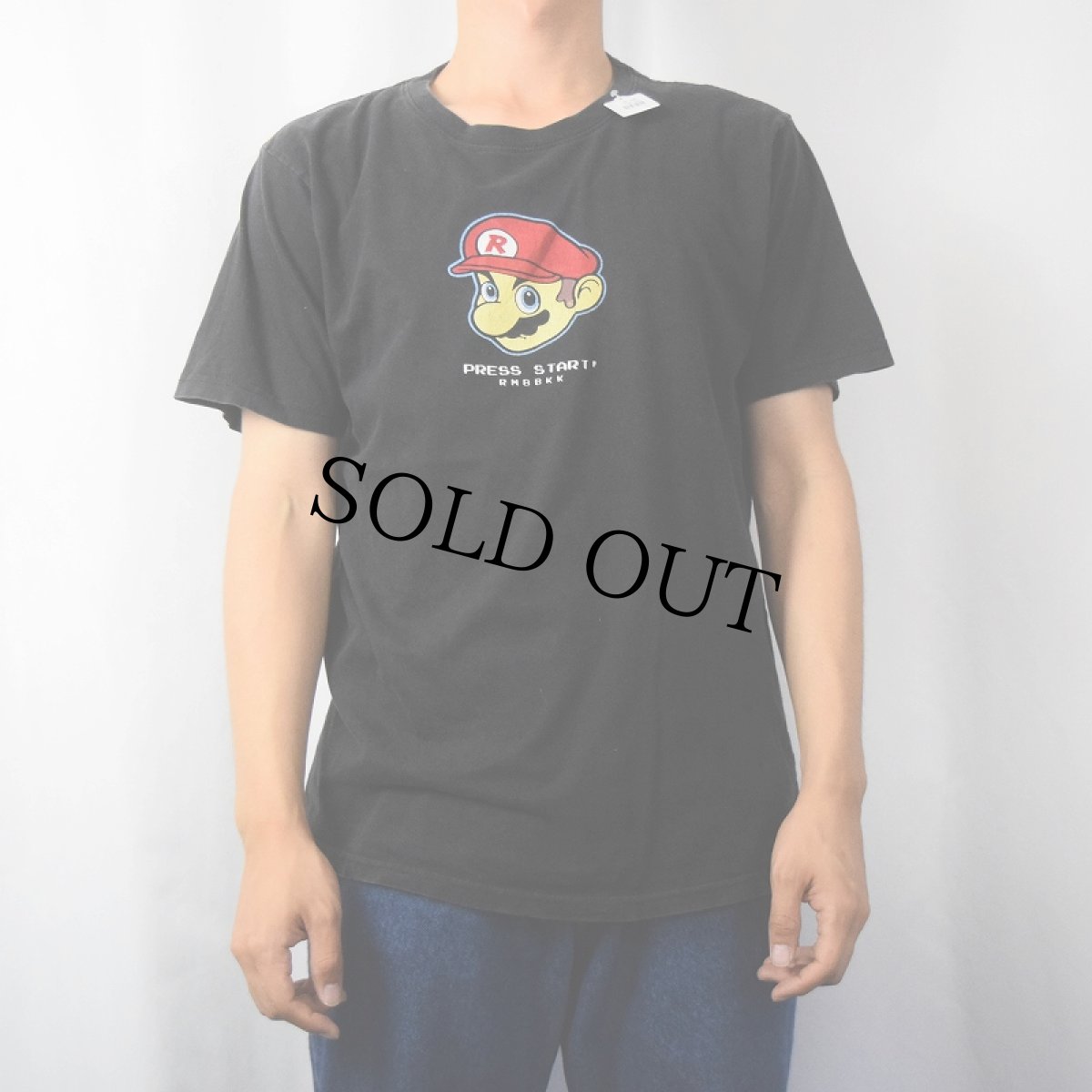 画像3: "PRESS START!" キャラクターパロディプリントTシャツ BLACK (3)