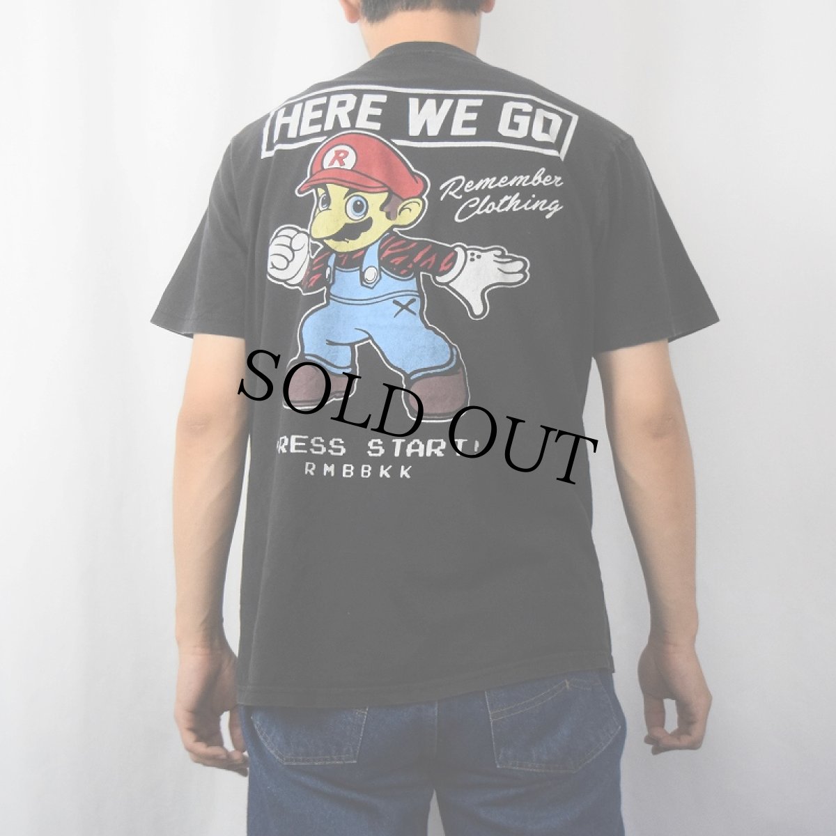 画像4: "PRESS START!" キャラクターパロディプリントTシャツ BLACK (4)