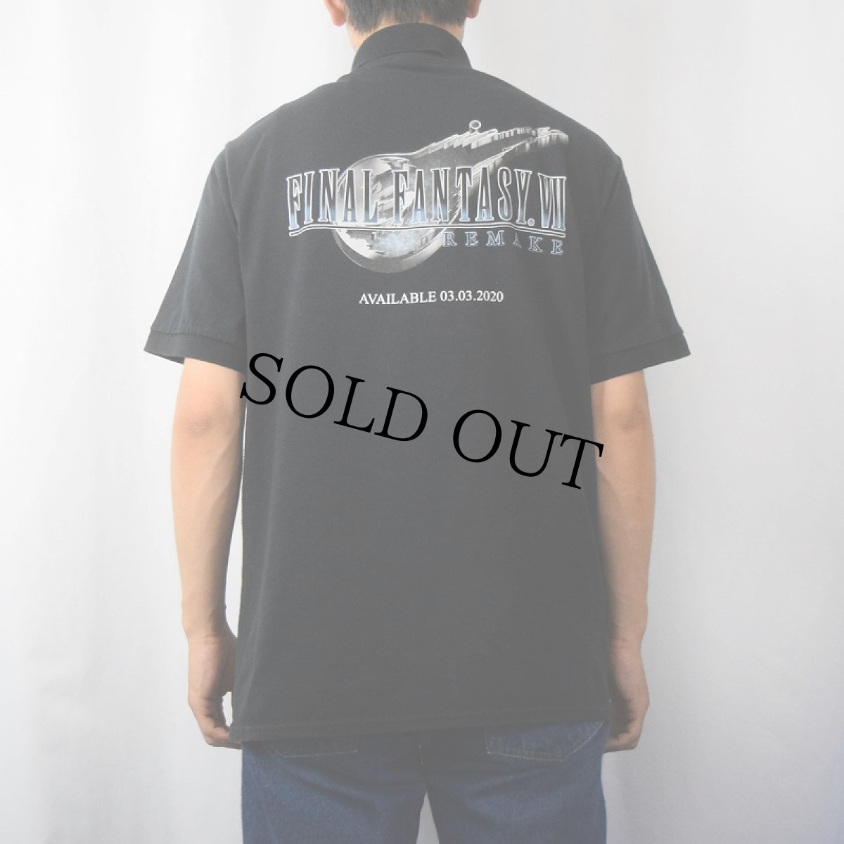 画像4: FINAL FANTASY VII "REMAKE" ゲームプリントポロシャツ BLACK M (4)