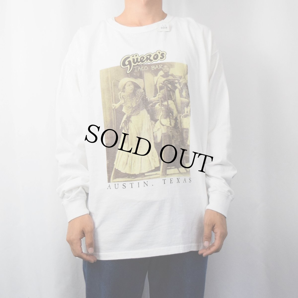 画像2: 【SALE】 Guero's Taco Bar メキシコ料理店プリントロンT XL (2)