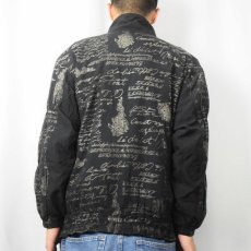 画像3: 90's ABVIEN 総柄 ポリエステルジップジャケット BLACK L (3)
