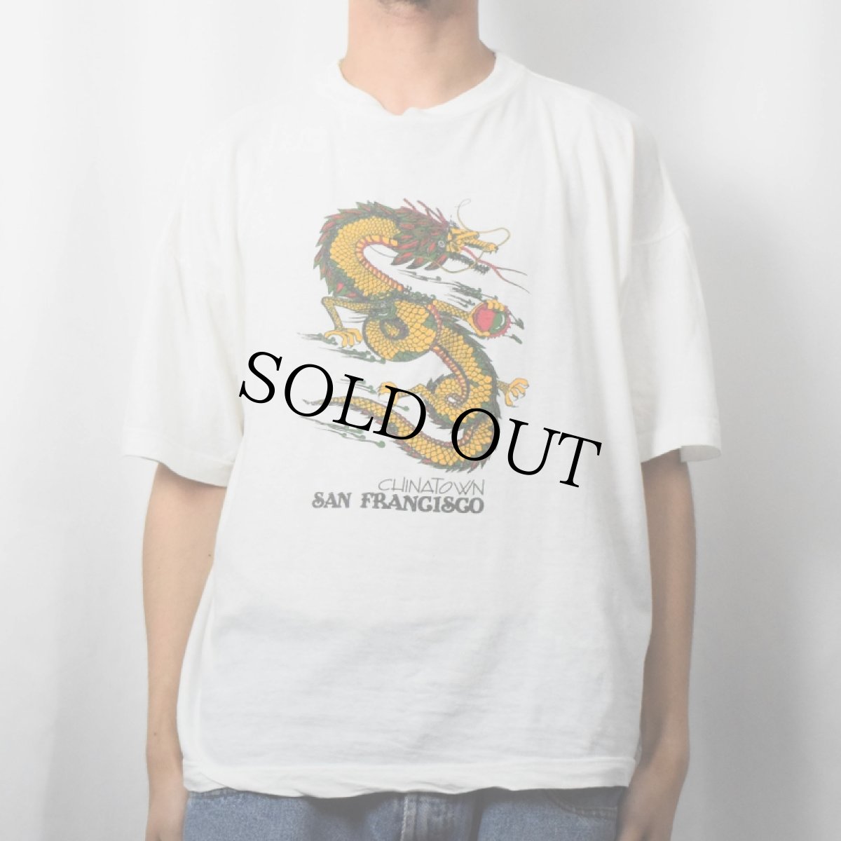 画像2: CHINA TOWN SAN FRANCISCO 龍プリントTシャツ XL (2)