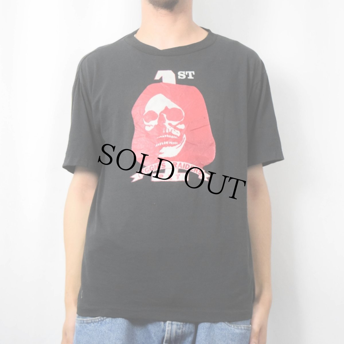画像3: 80's "EGGIES RAIDERS" スカルプリントTシャツ BLACK L (3)