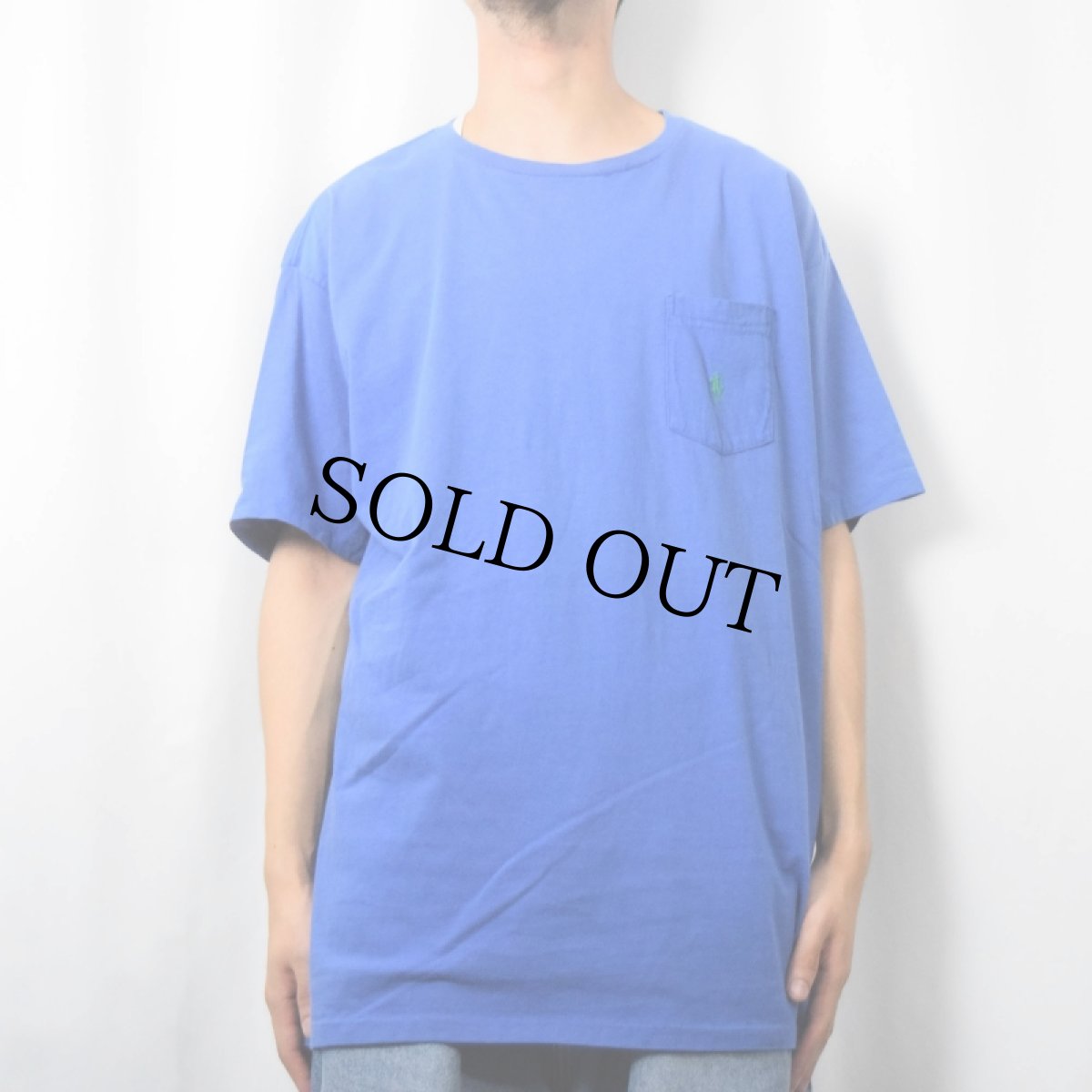 画像2: 90's POLO Ralph Lauren USA製 ロゴ刺繍 ポケットTシャツ XL (2)