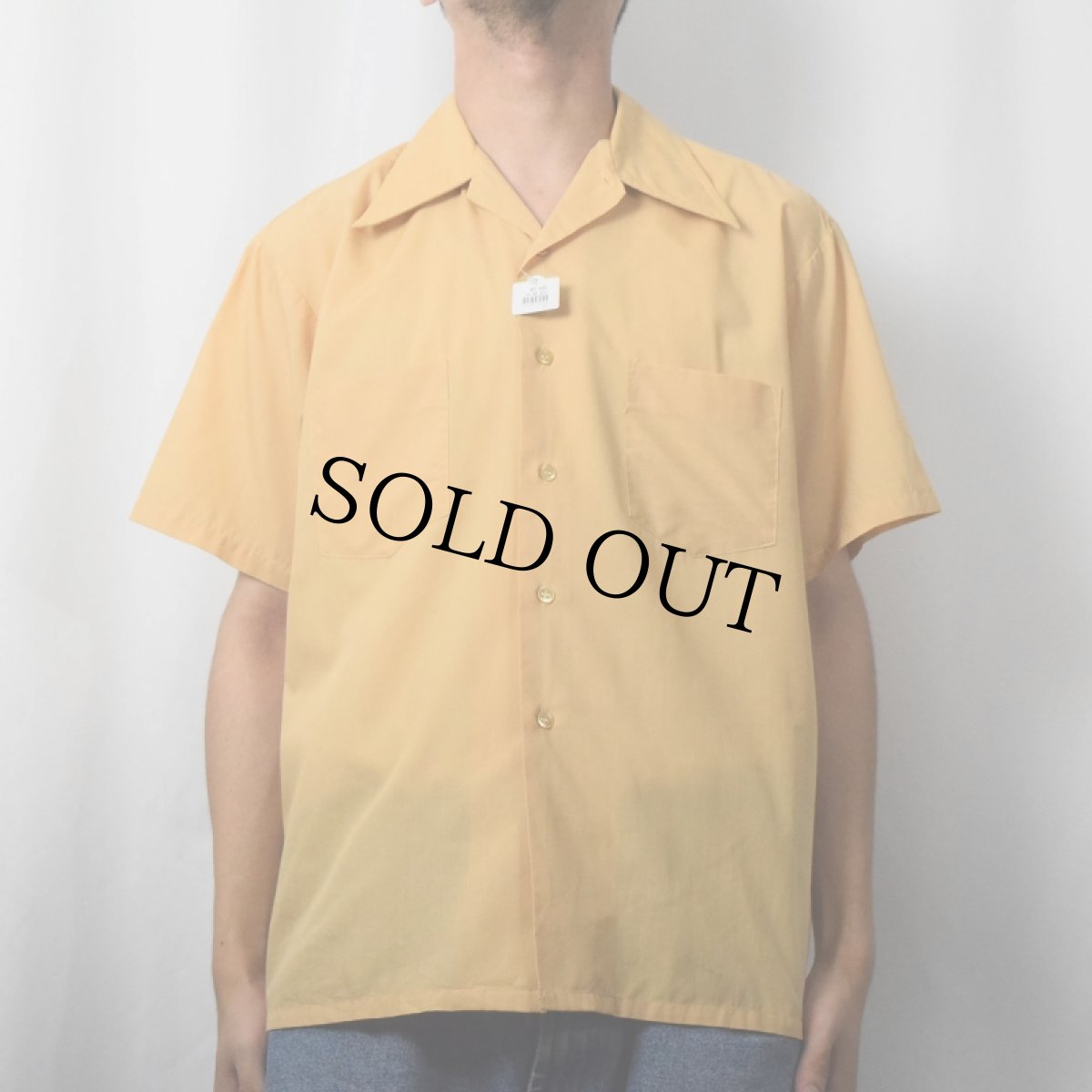 画像2: 70's TOWNCRAFT Penneys ポリコットン オープンカラーシャツ L (2)