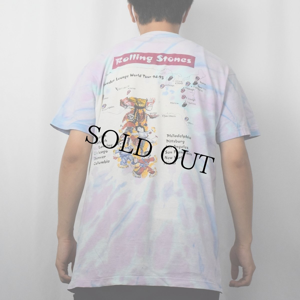 画像4: 90's The Rolling Stones "Voodoo Lounge World Tour 94-95" ロックバンドツアー タイダイTシャツ (4)