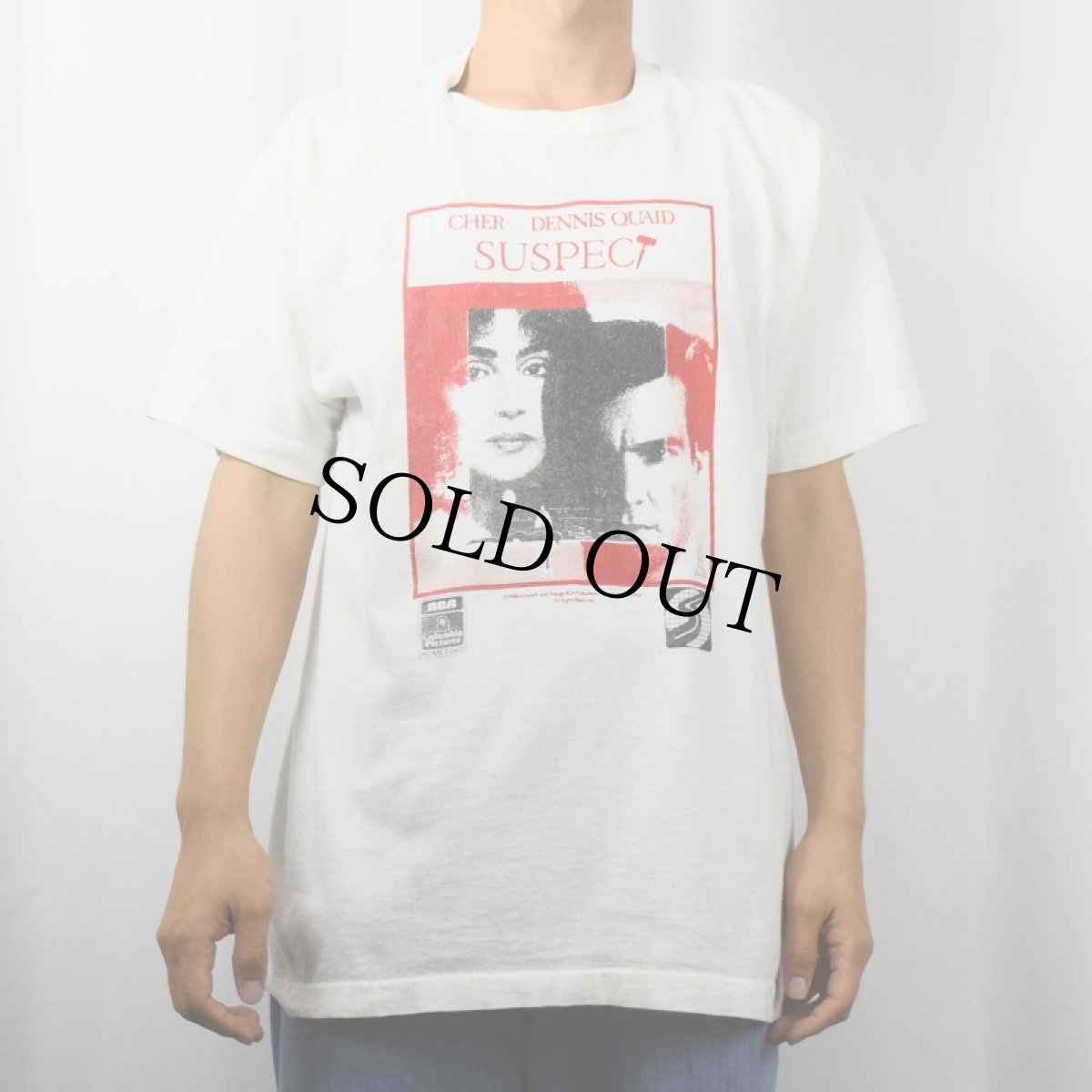 画像2: 80's CHER DENNIS QUAID SUSPEC USA製 サスペンス映画プリントTシャツ L (2)