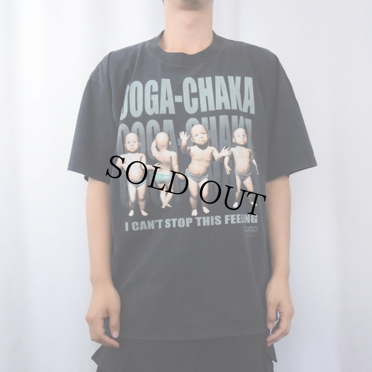 画像2: 90's THE DANCING BABY "OOGA-CHAKA" イラストプリントTシャツ BLACK XL (2)