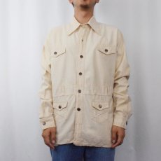 画像2: 【SALE】 70's david winter コットンサファリジャケット XL (2)