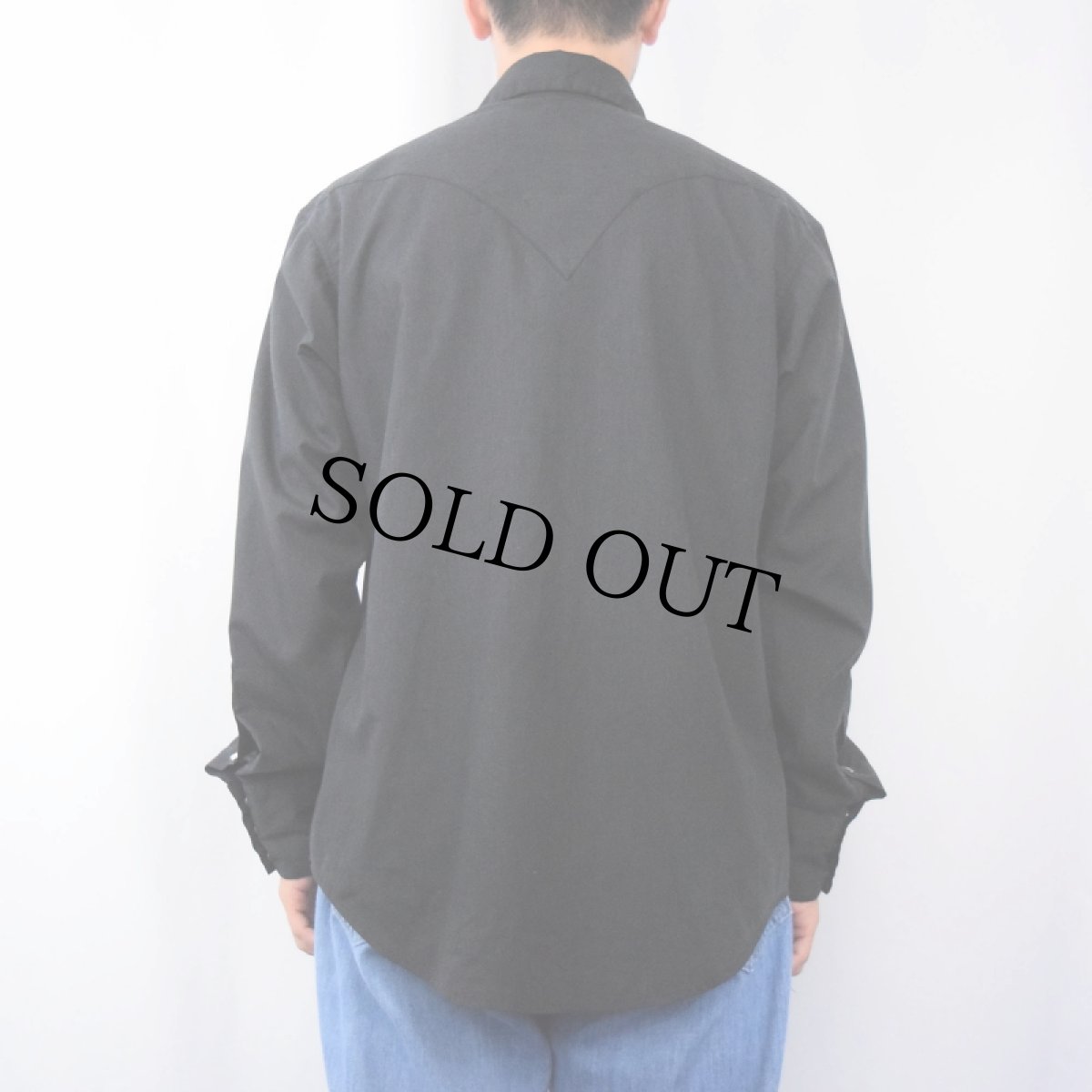 画像3: 80's Rockmount USA製 缶バッジ付き ポリコットン ウエスタンシャツ BLACK (3)