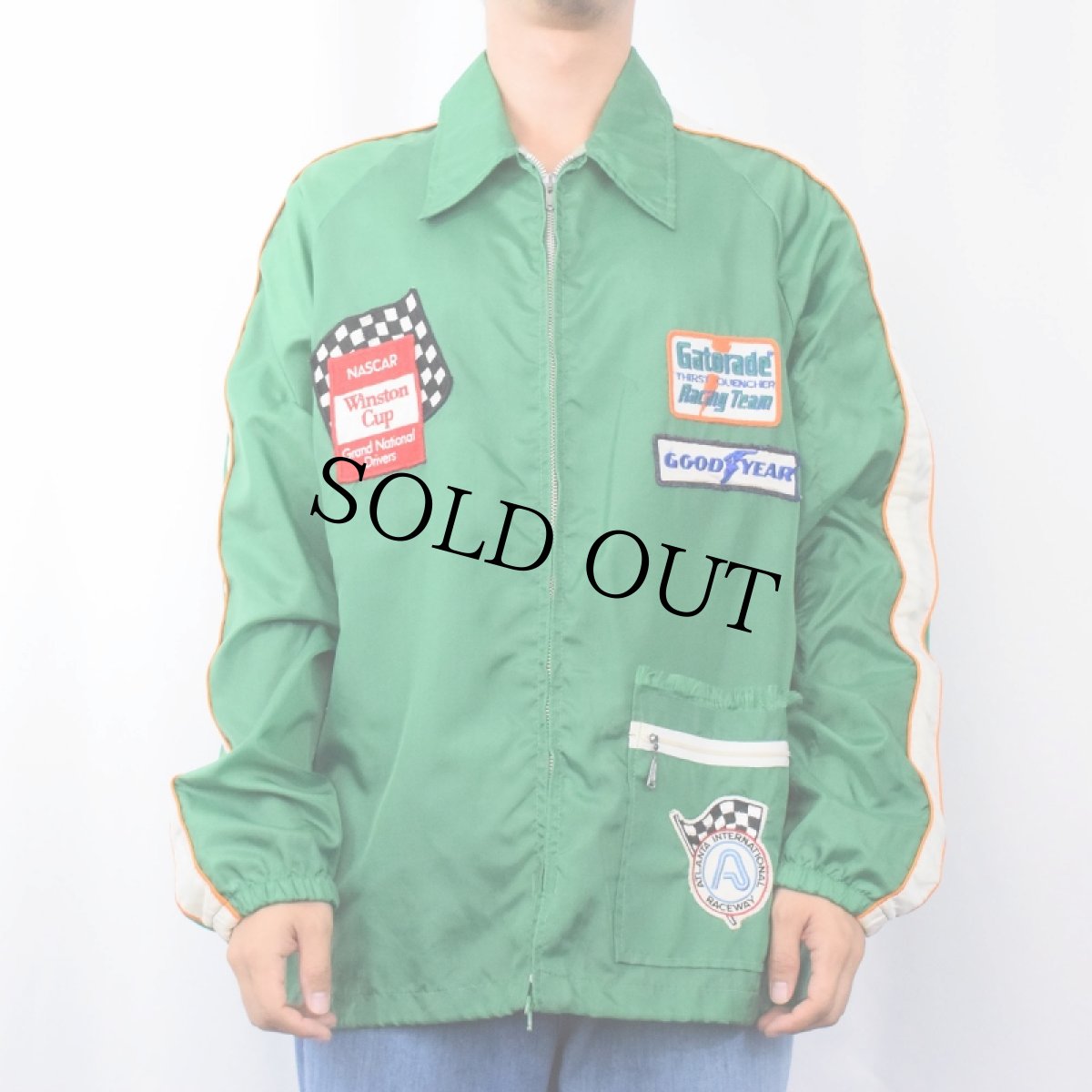 画像3: 70's Swingster USA製 パッチ付き ナイロンレーシングジャケット L (3)