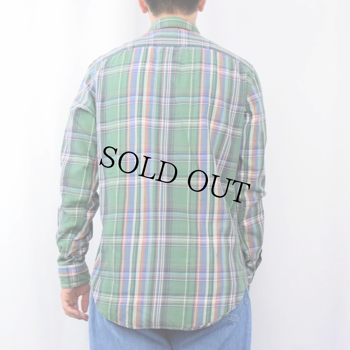 画像3: POLO Ralph Lauren インディアンマドラスチェック柄 チンスト付き コットンワークシャツ S (3)