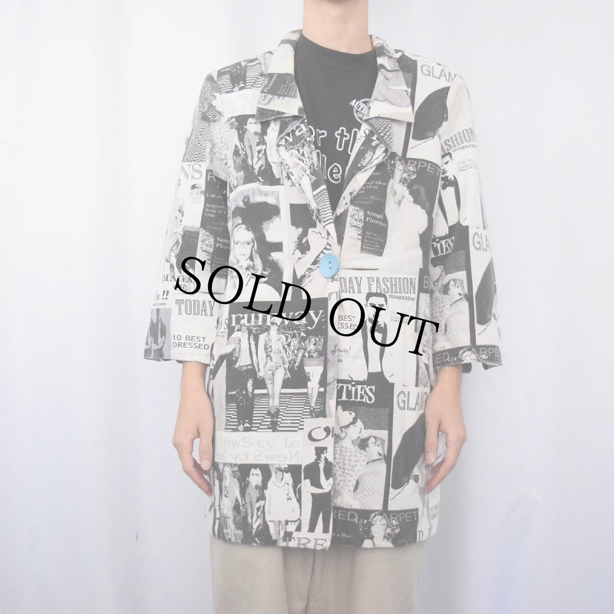 画像3: 80's 3 Sisters USA製 ファッションマガジン柄ジャケット XXL (3)