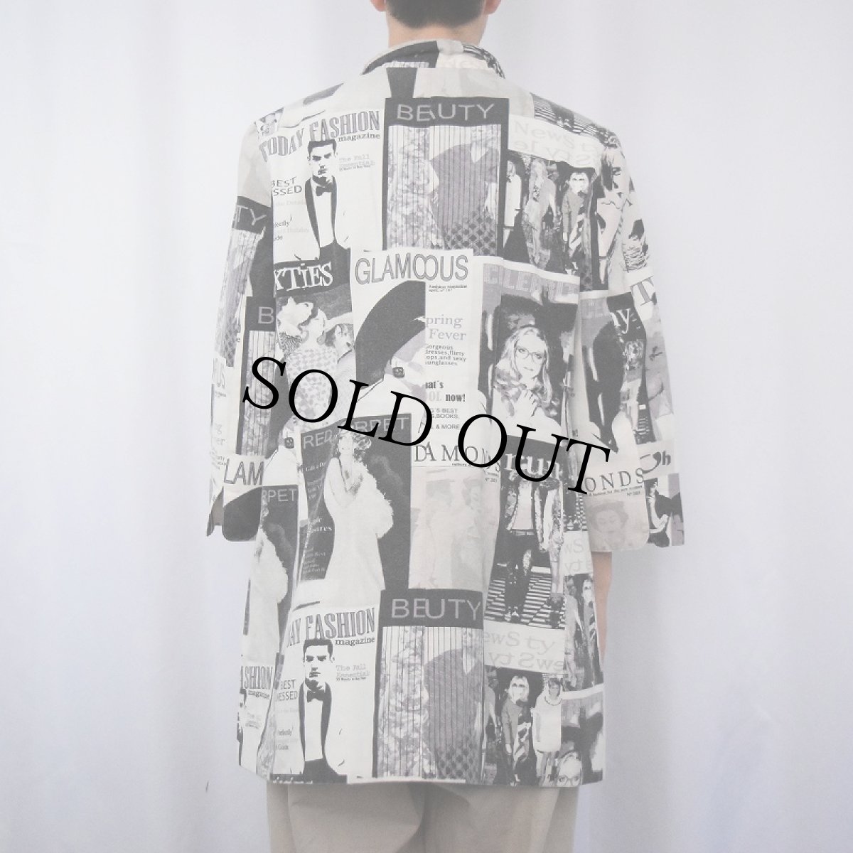 画像4: 80's 3 Sisters USA製 ファッションマガジン柄ジャケット XXL (4)