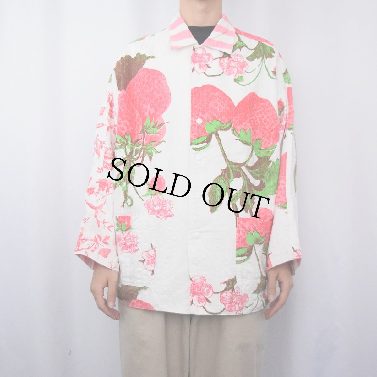 画像3: Tillett USA製 苺柄 コットンジャケット L (3)