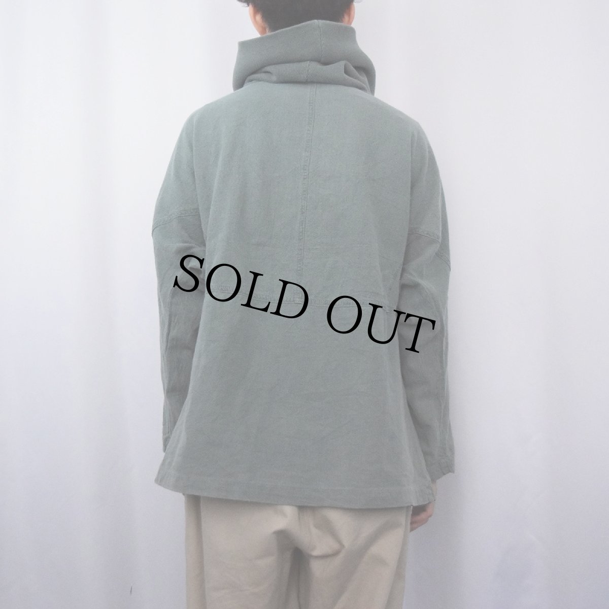 画像3: 90's cotton U.S.A. USA製 切り替えデザイン タートルネック コットンプルオーバー XL (3)