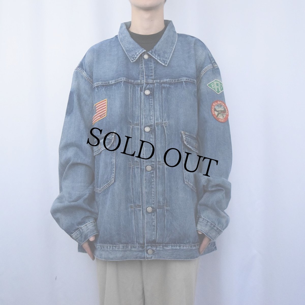 画像3: POLO Ralph Lauren "2nd TYPE" パッチ付き デニムジャケット 4XLT (3)