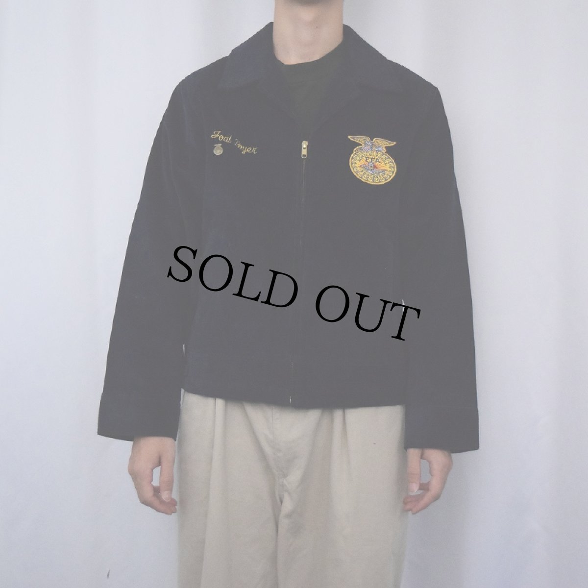 画像3: FFA "ILLINOIS PRINCEVILLE" ファーマーズコーデュロイジャケット NAVY SIZE38 (3)