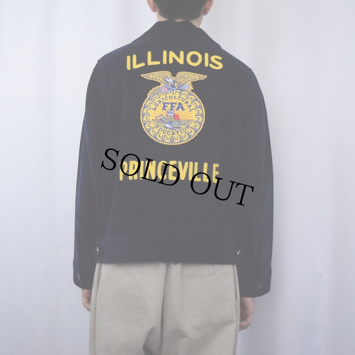 画像4: FFA "ILLINOIS PRINCEVILLE" ファーマーズコーデュロイジャケット NAVY SIZE38 (4)