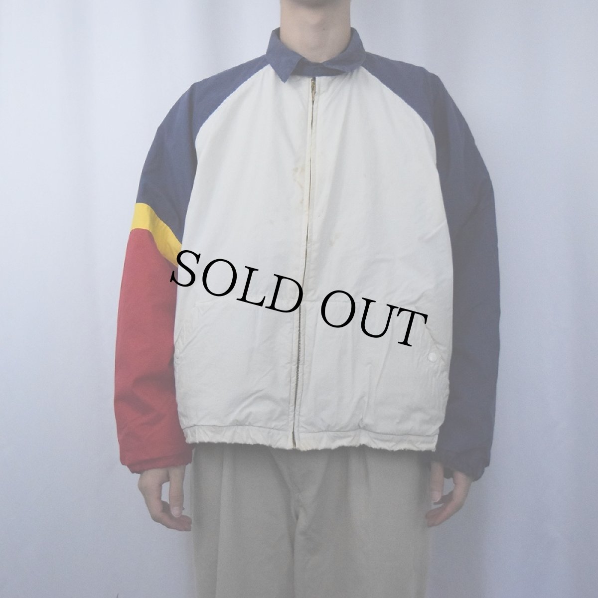 画像2: 90's POLO Ralph Lauren フリースライナー チンスト付き コットンスイングトップ L (2)