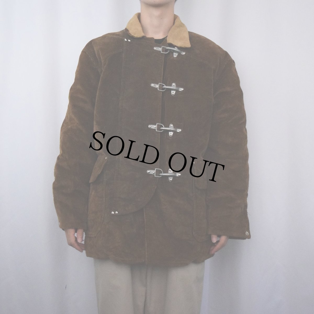 画像2: 90's Polo Ralph Lauren コーデュロイ ダウンファイヤーマンジャケット XL (2)