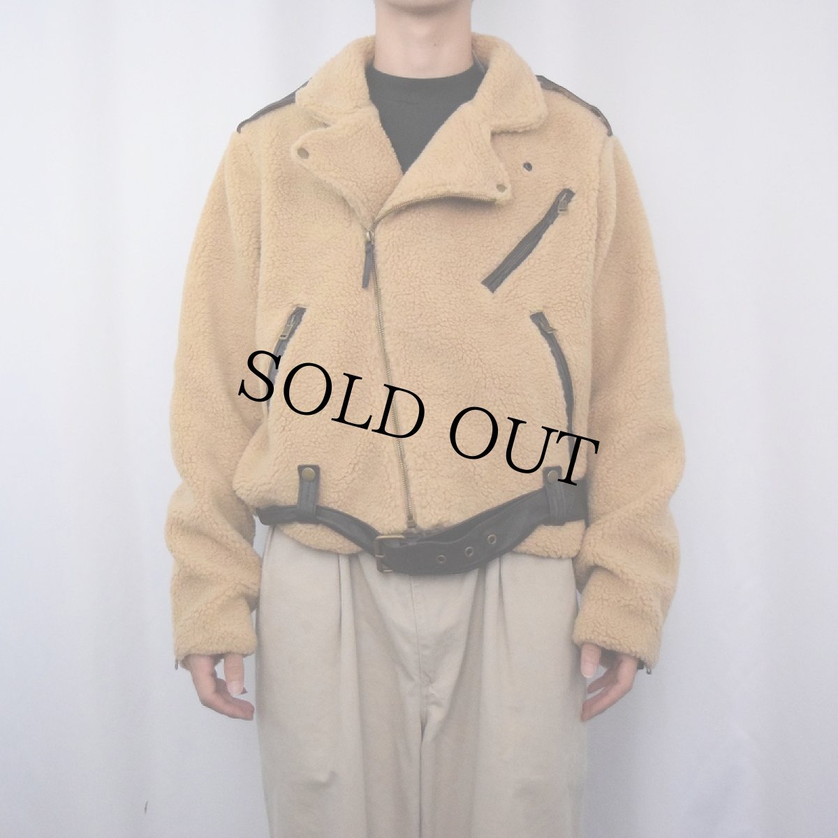 画像2: POLO Ralph Lauren "Double Riders Type" ボアライダースジャケット DEADSTOCK XL (2)