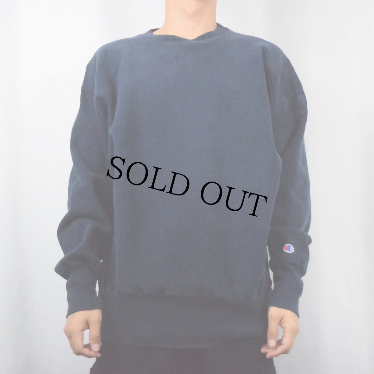 画像2: 90's Champion REVERSE WEAVE USA製 目無しスウェット NAVY L (2)