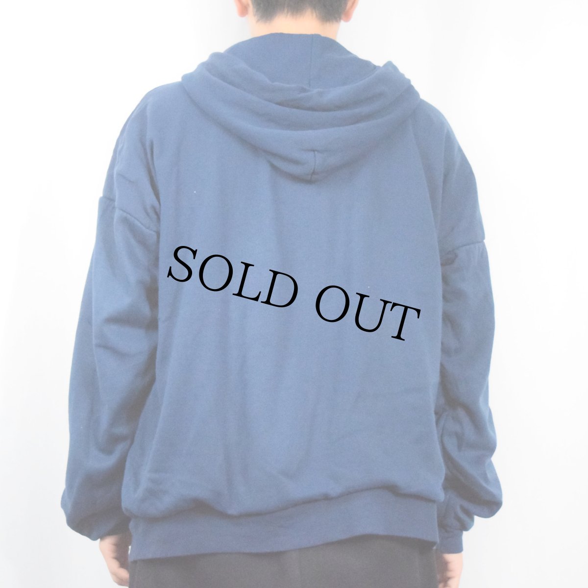 画像3: 80's southwest USA製 裏サーマル スウェットジップパーカー NAVY XLT (3)