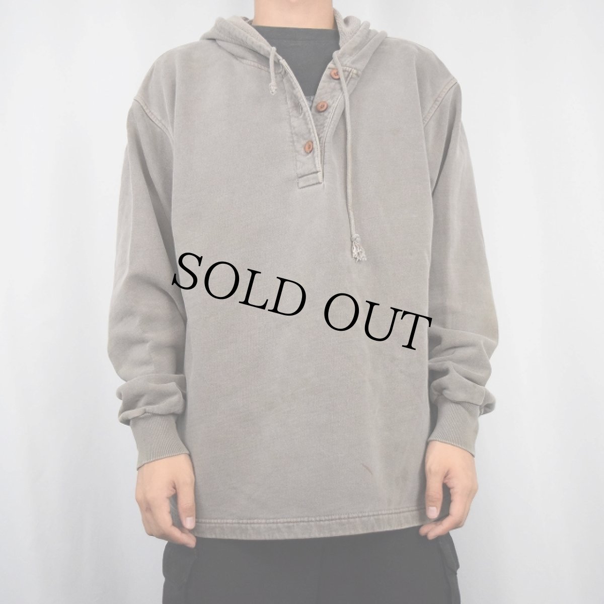 画像2: Cabela's オーバーダイ ヘンリーネックスウェットフーディ L (2)