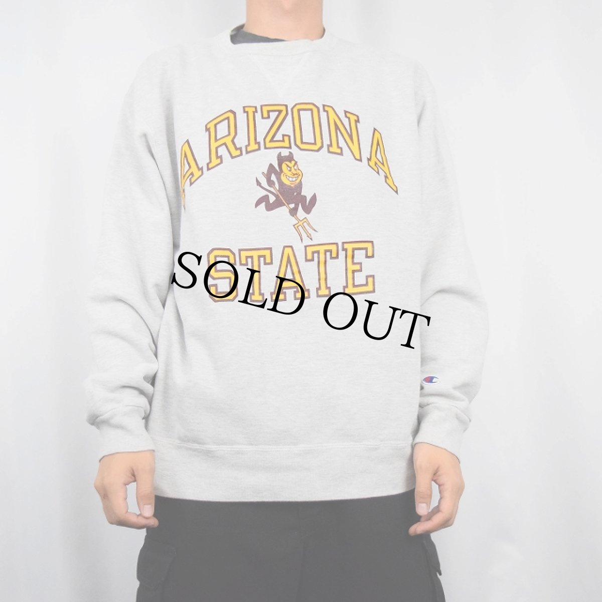画像2: 90's Champion USA製 前V "ARIZONA STATE" プリントスウェット XL (2)
