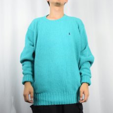 画像2: 90's POLO Ralph Lauren ロゴ刺繍 コットンニットセーター XL (2)